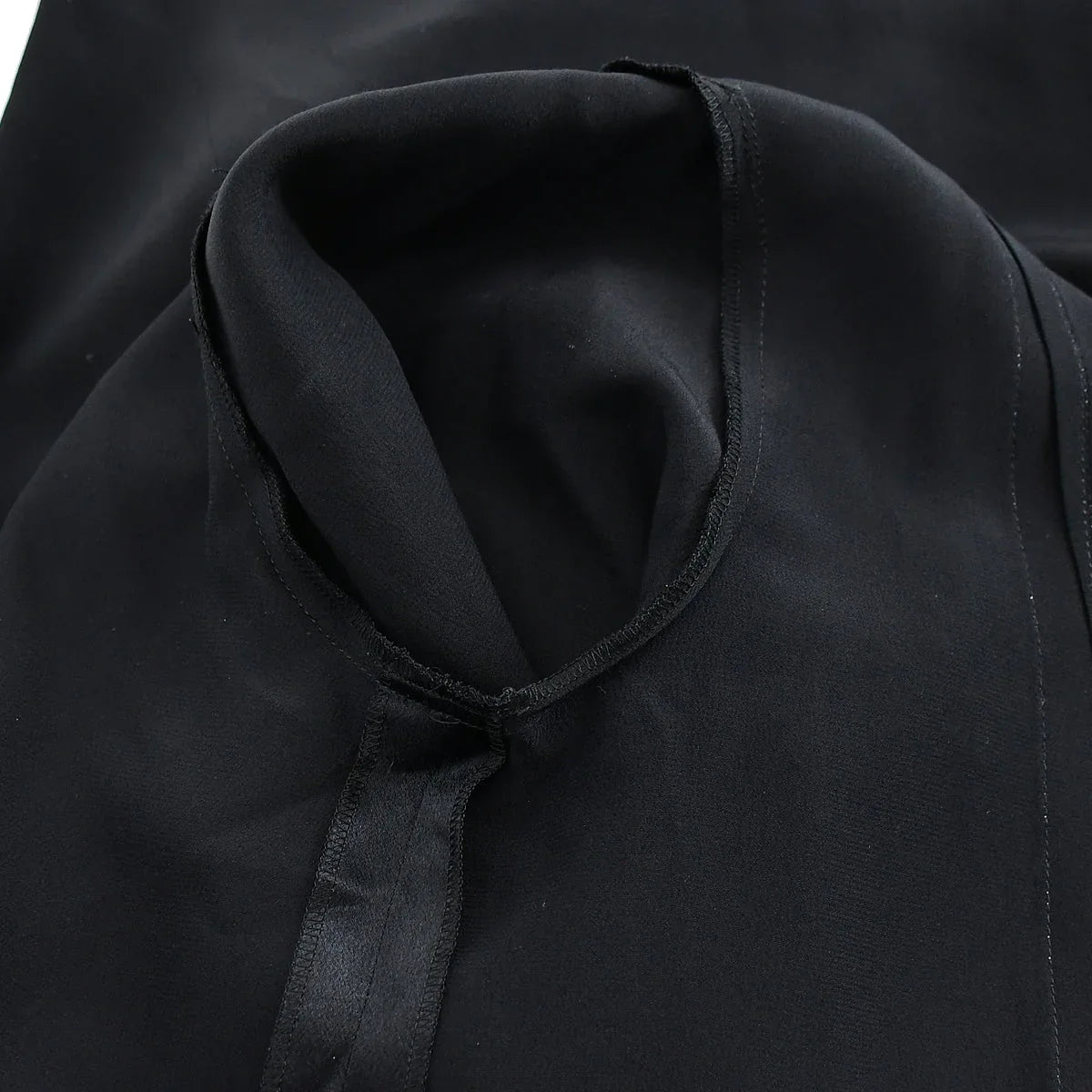 Chanel Ribbon Blouse Shirt Black 94A #36