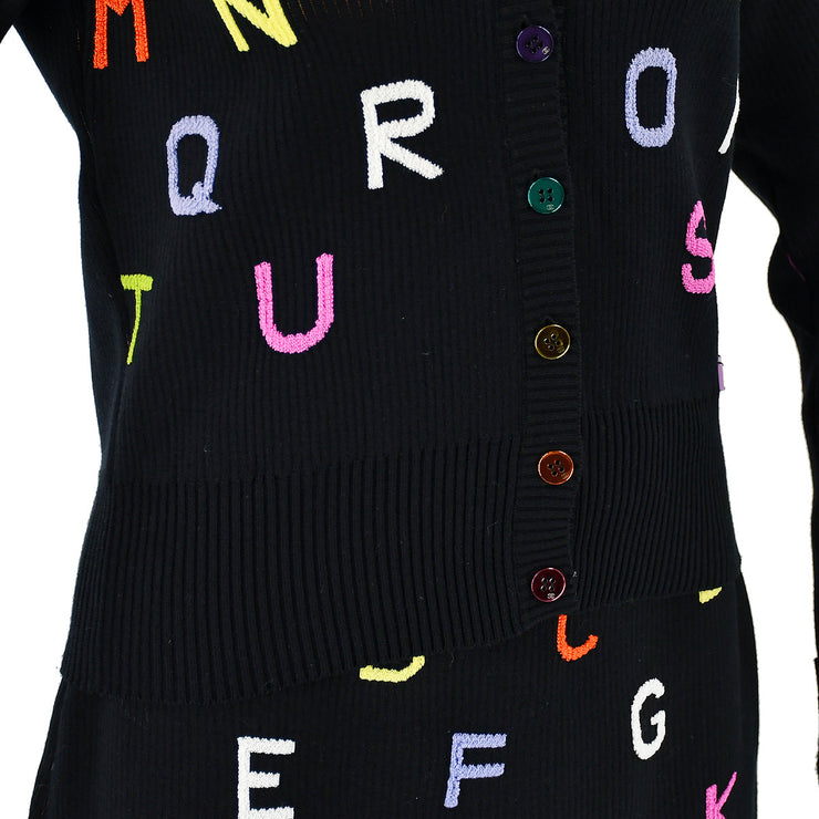 Chanel 2001 fall letter embroidery V-neck jumper skirt #38