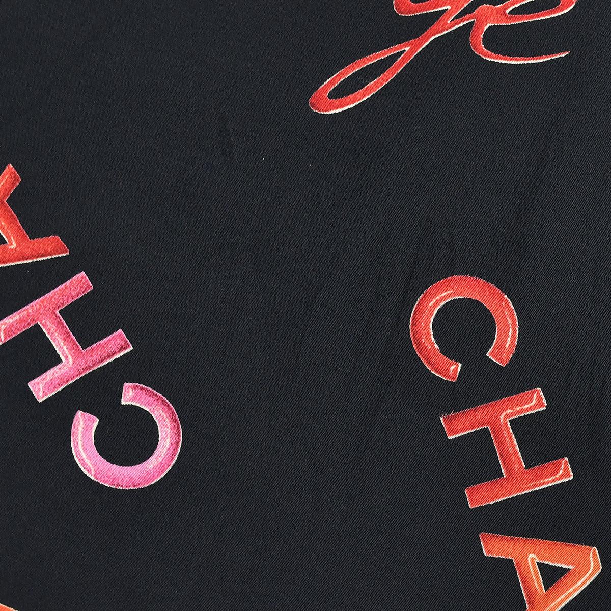 Chanel 1996 Spring Rouge Logo Pattern Sleeveless Silk Blouse #38