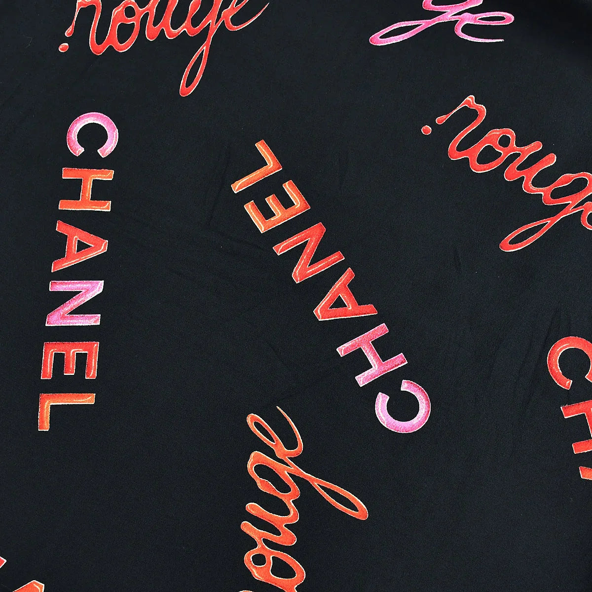Chanel 1996 Spring Rouge Logo Pattern Sleeveless Silk Blouse #38