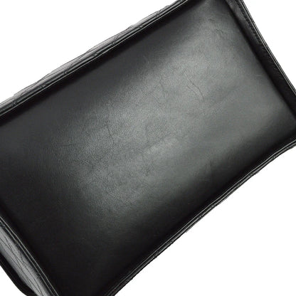Chanel 1994-1996 Black Lambskin Bicolore Vanity 2way Handbag