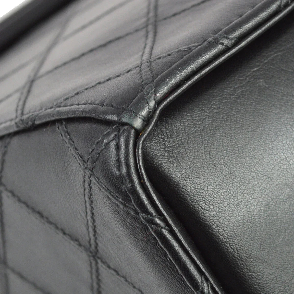 Chanel 1994-1996 Black Lambskin Bicolore Vanity 2way Handbag