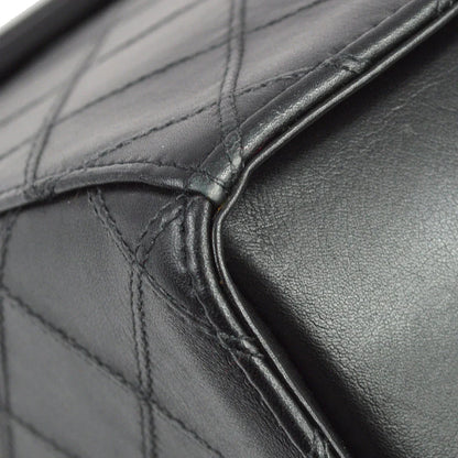 Chanel 1994-1996 Black Lambskin Bicolore Vanity 2way Handbag