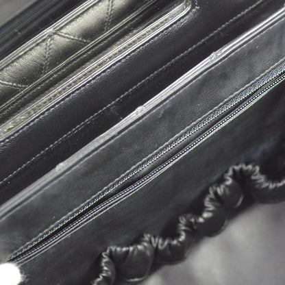 Chanel 1994-1996 Black Lambskin Bicolore Vanity 2way Handbag