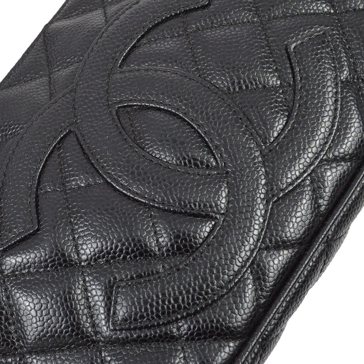 Chanel 2003-2004 Black Caviar Shoulder Bag