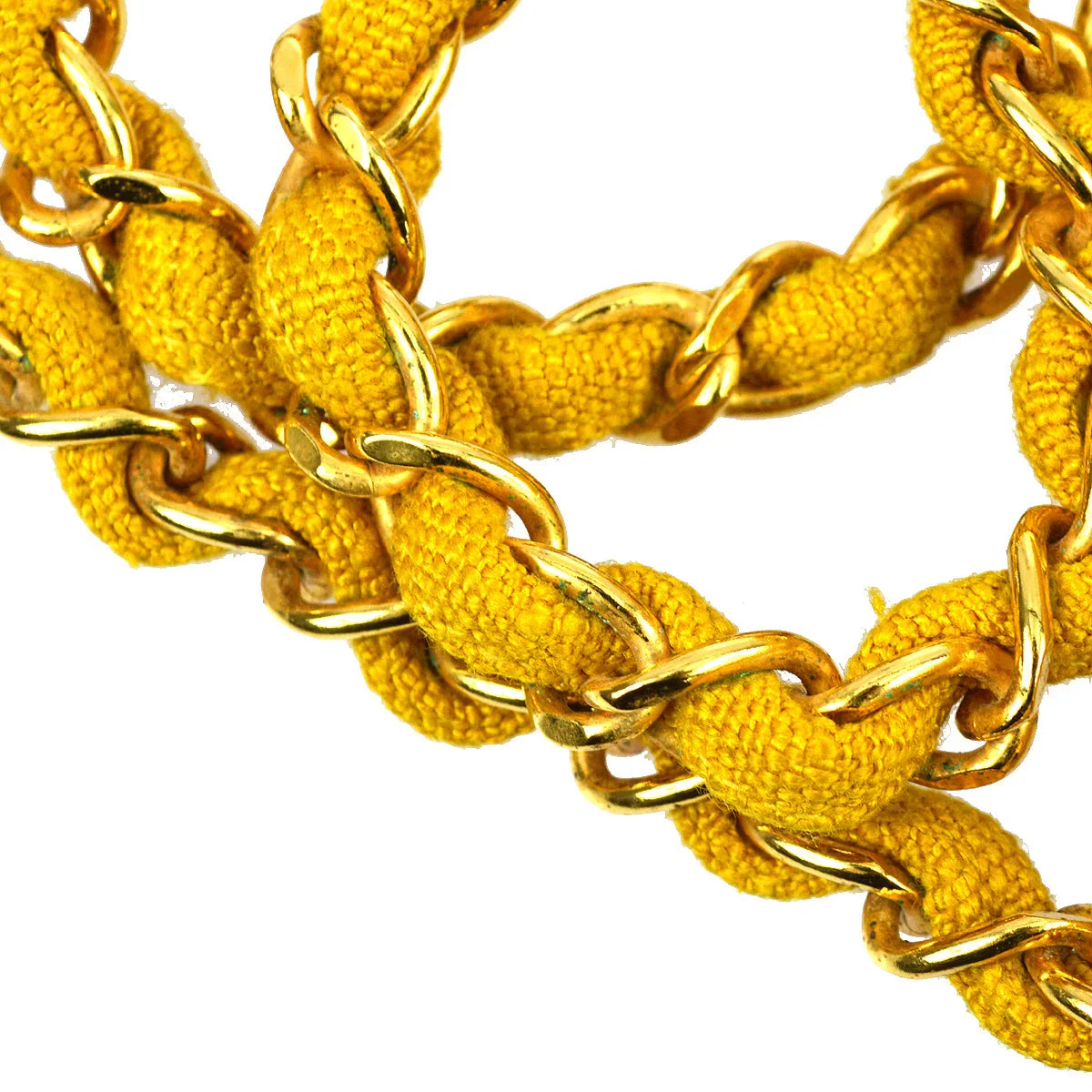 Chanel 1991-1994 Yellow Linen Small Diana Flap Bag