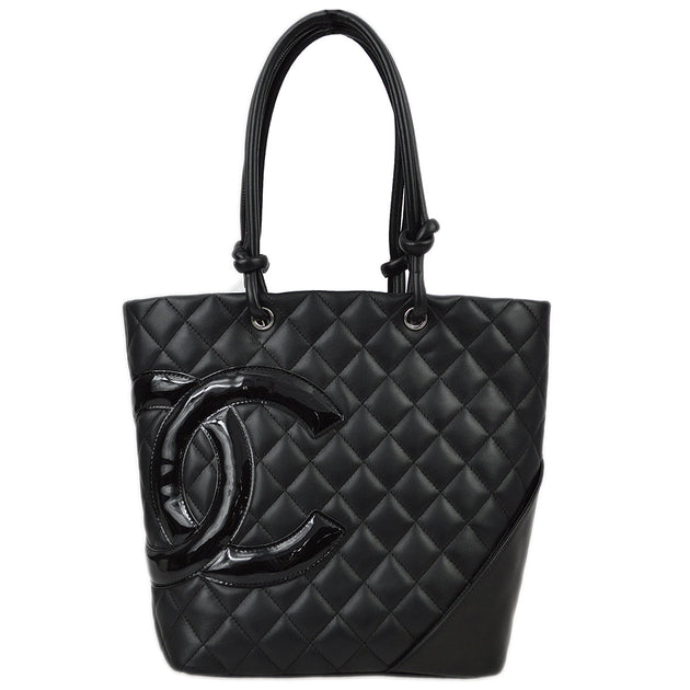 Chanel 2008-2009 Black Calfskin Cambon Ligne Tote Handbag – AMORE ...