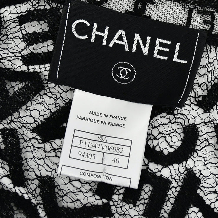 Chanel 1998 fall logo lace cardigan #40