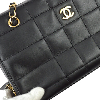 Chanel 2001-2003 Black Lambskin Choco Bar Chain Tote