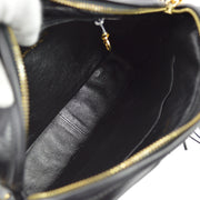 Chanel 1991-1994 Black Lambskin Small Chevron Pocket Camera Bag