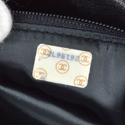 Chanel 1991-1994 Black Lambskin Small Chevron Pocket Camera Bag