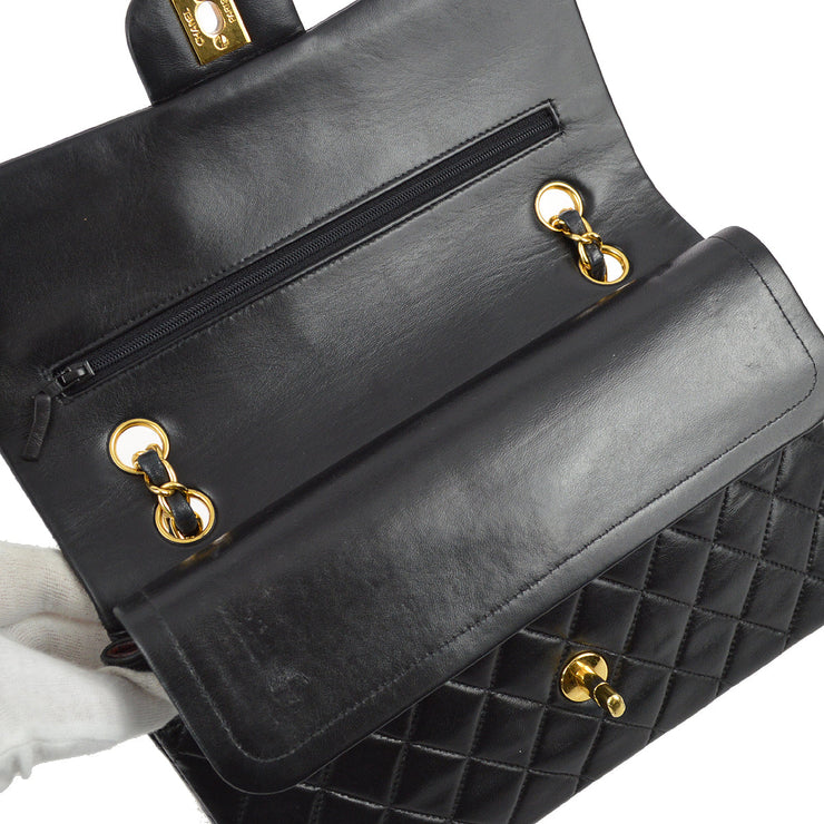 Chanel 2000-2001 Black Lambskin Medium Classic Double Flap Bag