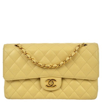 Chanel 2004-2005 Beige Caviar Medium Classic Double Flap Bag