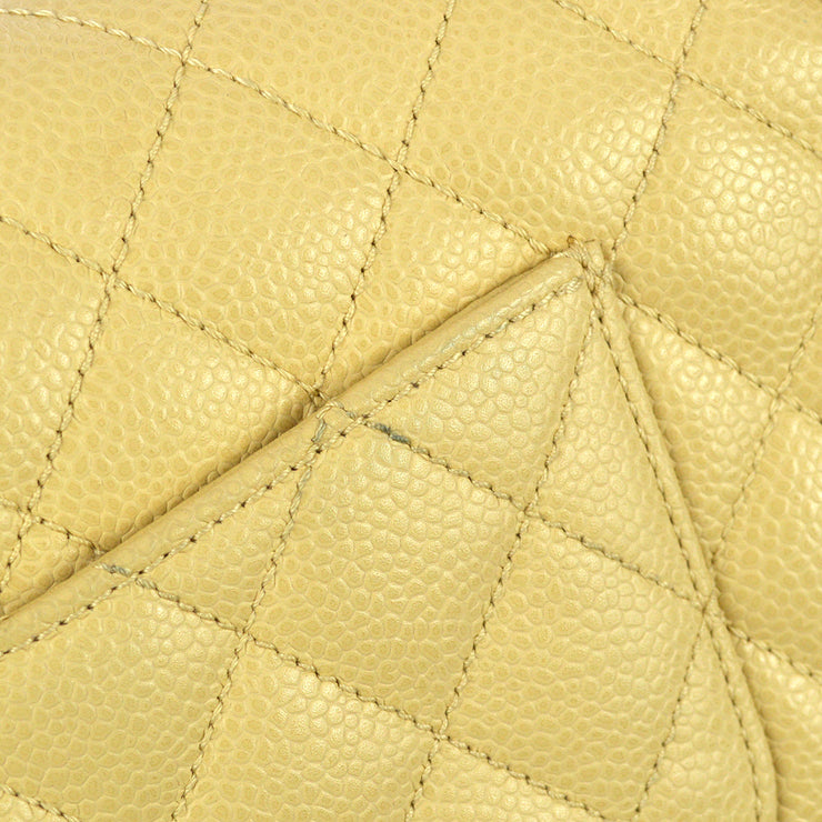 Chanel 2004-2005 Beige Caviar Medium Classic Double Flap Bag