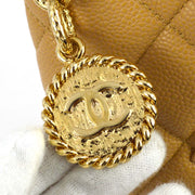 Chanel 2006-2008 Beige Caviar Medallion Tote