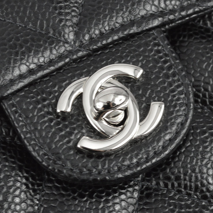 Chanel 2003-2004 Black Caviar Mini Classic Square Flap Bag 17 SHW