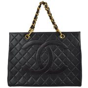 Chanel 1996-1997 Black Caviar Tote Chain Tote