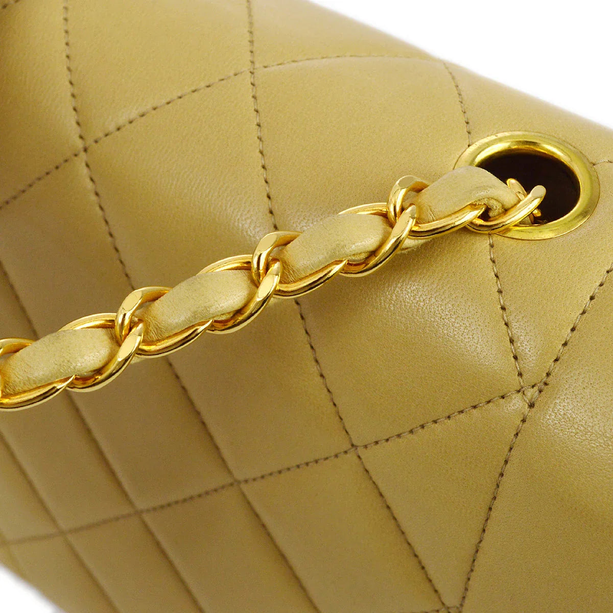 Chanel * 1991-1994 Beige Lambskin Small Diana Flap Bag