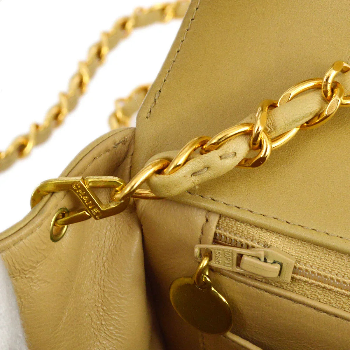 Chanel * 1991-1994 Beige Lambskin Small Diana Flap Bag