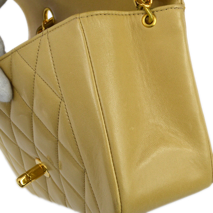 Chanel * 1991-1994 Beige Lambskin Small Diana Flap Bag