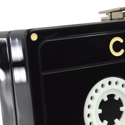 Chanel * 2004 Spring Black Acrylic Cassette Tape Clutch Bag