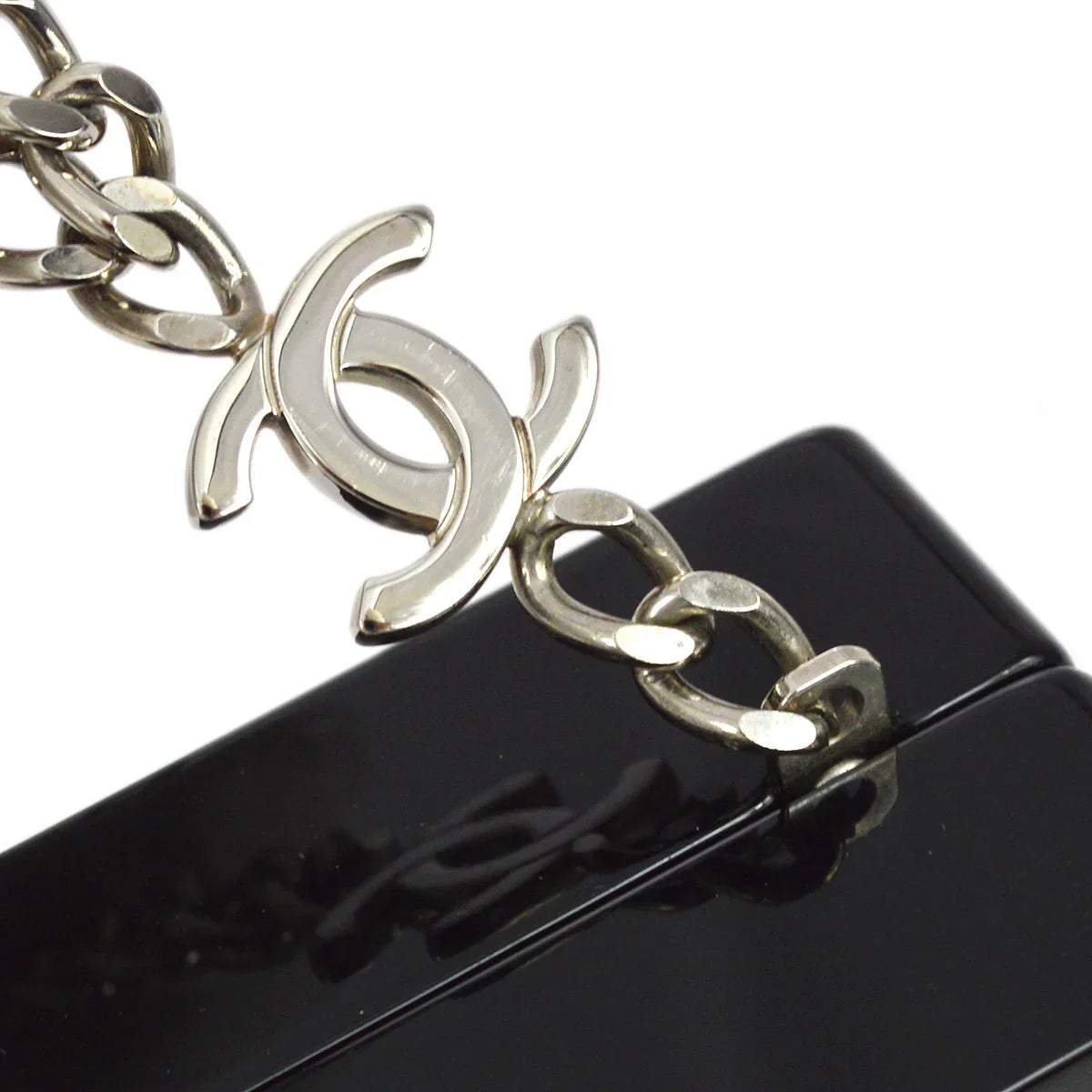 Chanel * 2004 Spring Black Acrylic Cassette Tape Clutch Bag