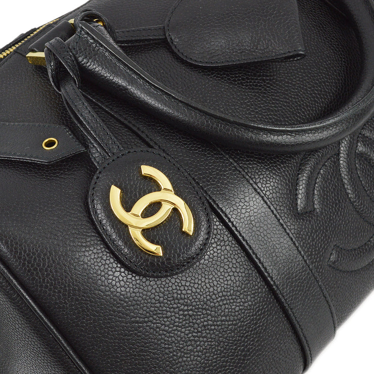 Chanel * 1996-1997 Black Caviar 2way Duffle Handbag