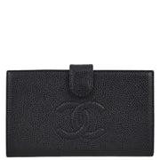 Chanel 2001-2003 Black Caviar Timeless Long Wallet