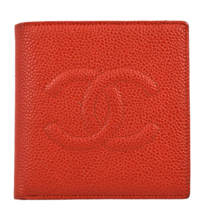 Chanel 1997-1999 Red Caviar Timeless Bifold Wallet