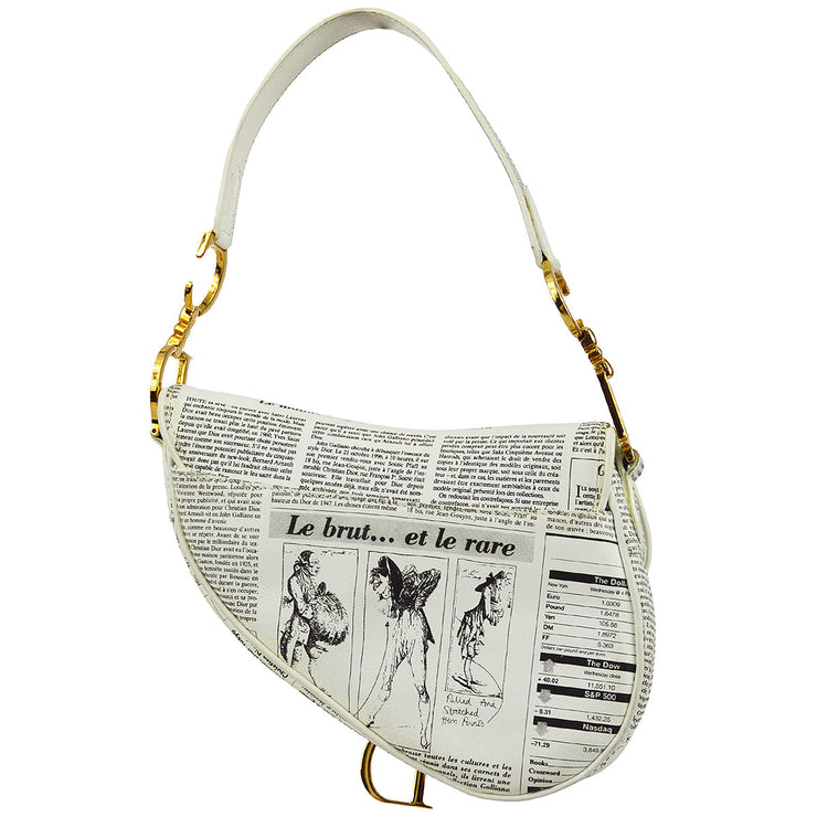 Christian Dior * 2000 John Galliano Small Newspaper Saddle Bag