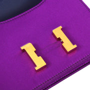 Hermes * 2010 Purple Silk Pochette Mini Constance