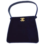 Chanel * 1997-1999 Blue Velvet Double Sided Turnlock Handbag