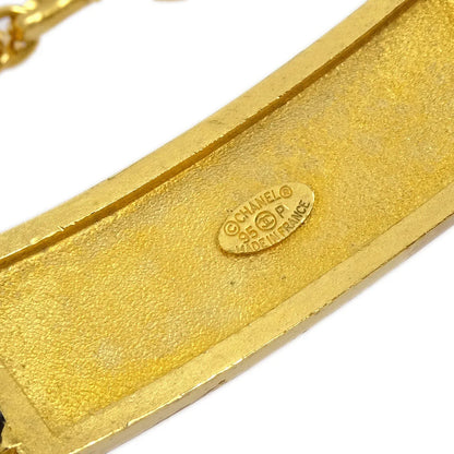 Chanel * 1995 Black & Gold Logo Plate Choker