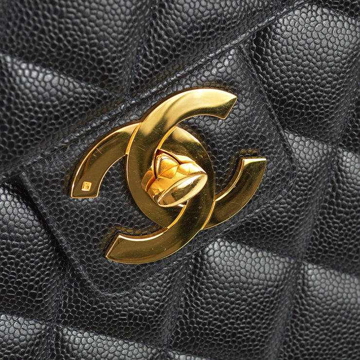 Chanel 1994-1996 Black Caviar Briefcase Business Handbag