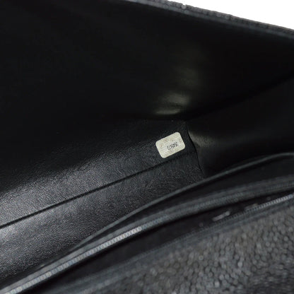 Chanel 1994-1996 Black Caviar Briefcase Business Handbag