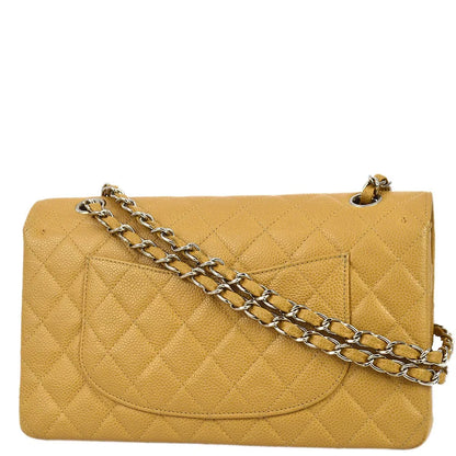 Chanel 2000-2001 Beige Caviar Medium Classic Double Flap Bag SHW