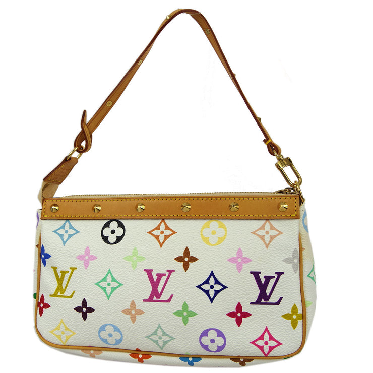 Louis Vuitton 2003 White Multicolor Pochette Accessoires Handbag M92649