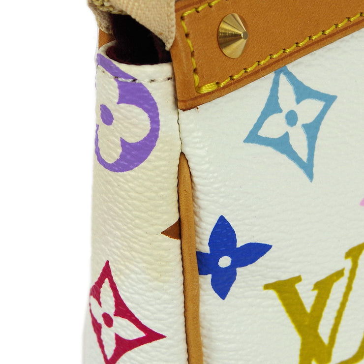 Louis Vuitton 2003 White Multicolor Pochette Accessoires Handbag M92649