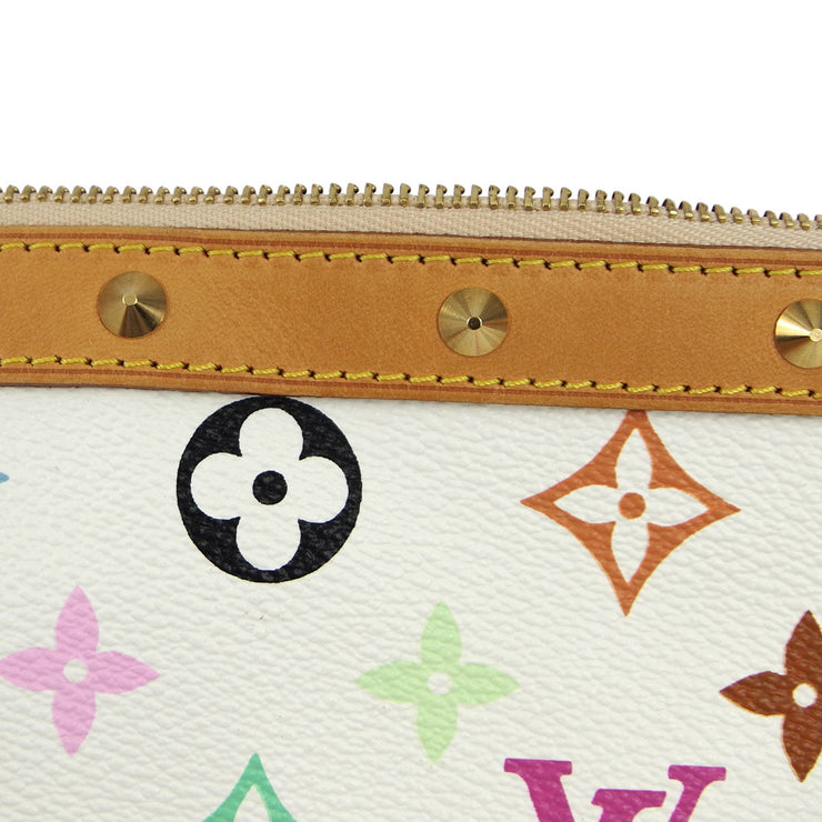 Louis Vuitton 2003 White Multicolor Pochette Accessoires Handbag M92649