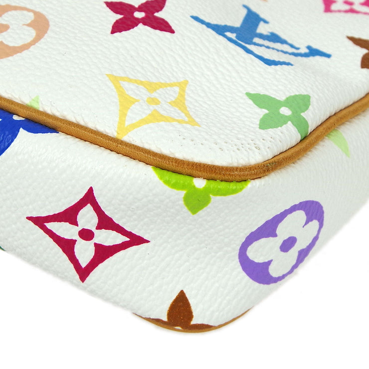 Louis Vuitton 2003 White Multicolor Pochette Accessoires Handbag M92649