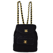 Chanel Black Velvet Large Duma Backpack