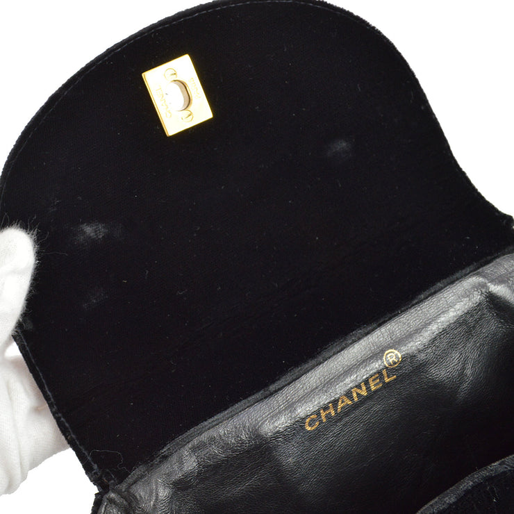 Chanel Black Velvet Large Duma Backpack