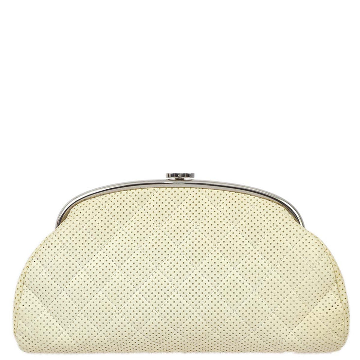 Chanel white deals clutch bag