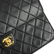 Chanel 2000-2001 Black Lambskin Turnlock Medium Half Flap Bag