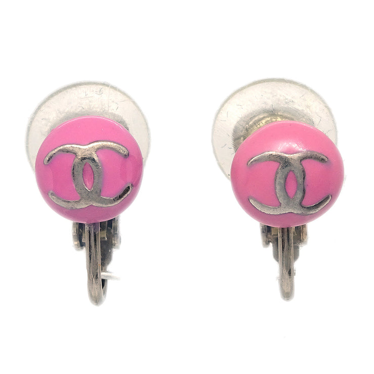 Chanel Button Earrings Pink 03C