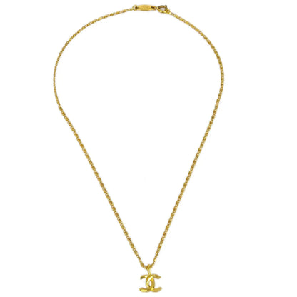 Chanel Mini CC Chain Pendant Necklace Gold 1982