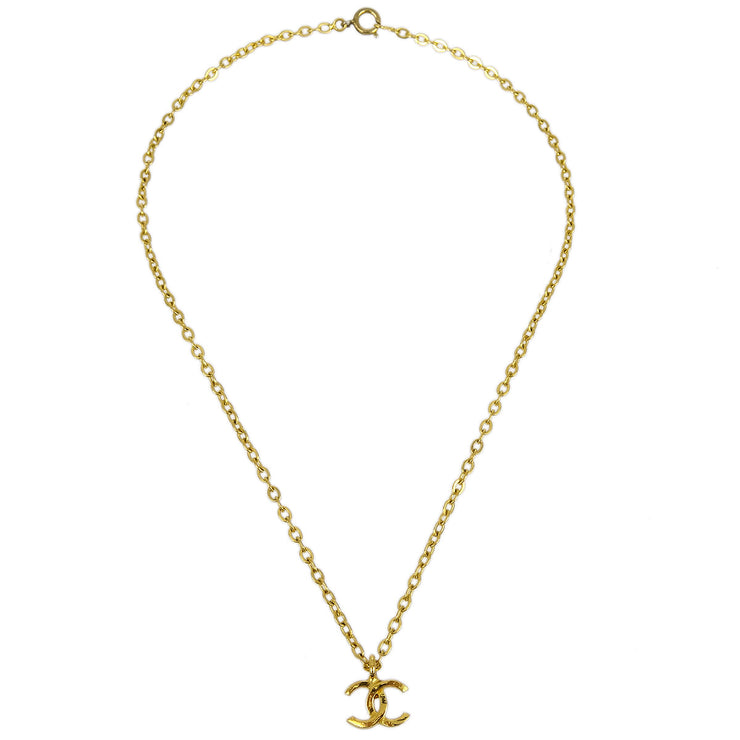 Chanel Mini CC Chain Pendant Necklace Gold 376/1982