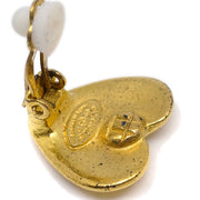 Chanel Heart Earrings Gold 95P