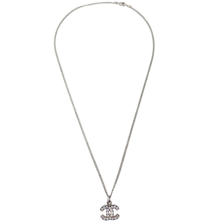 Chanel 2003 Crystal & Silver CC Necklace