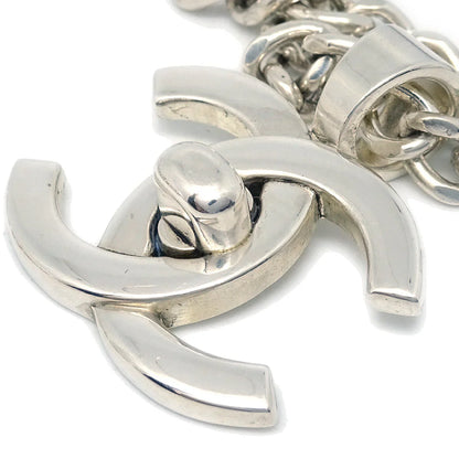 Chanel Turnlock Chain Necklace Silver 96P